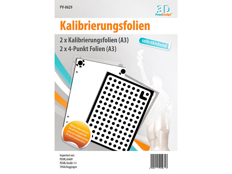 Kalibrierungsfolien, selbstklebend für TriScatch-Software, A3; ABS-Filament ABS-Filament ABS-Filament 